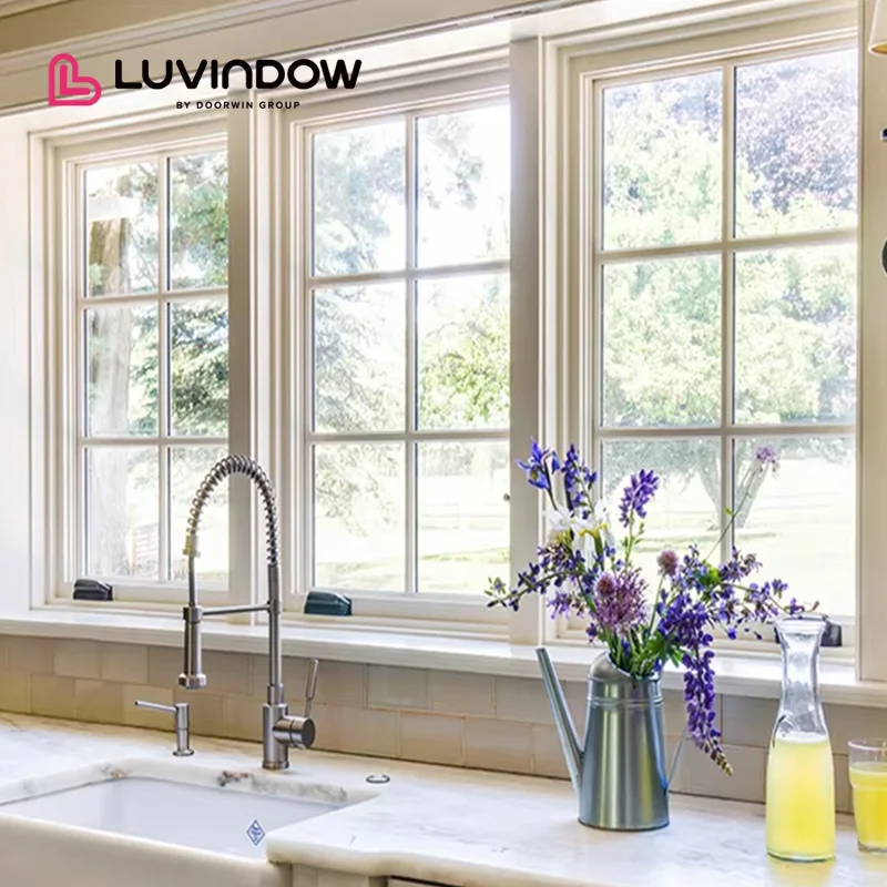 Top 5 Best NFRC Certified High-End European Style Tilt Turn Aluminum Window Energy Efficient Modern Wooden Swing for California