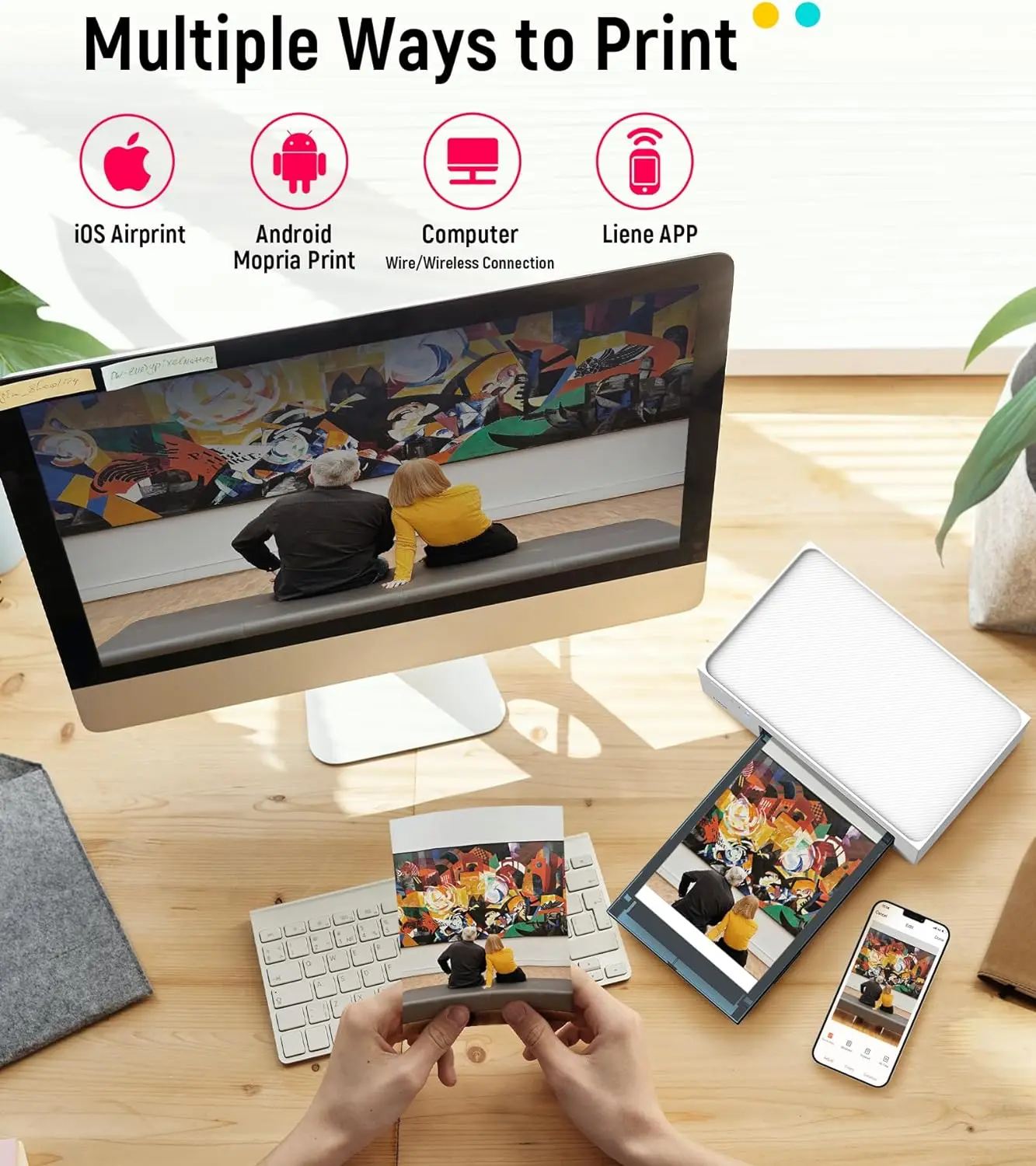 Back Film Photo Printer Mobile Phone Photo Color Inkless Sublimation Smart Small Wireless Photo Developing Machine Liene