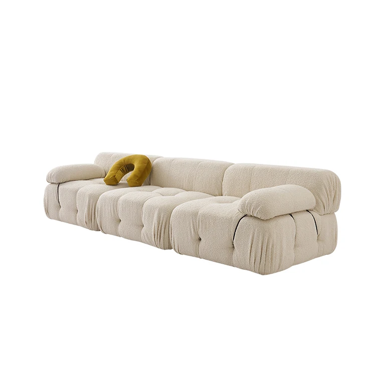 Modern Design Cute Linen Fabric Upholstery Sofa Set Tufted Modular Furniture Sofa