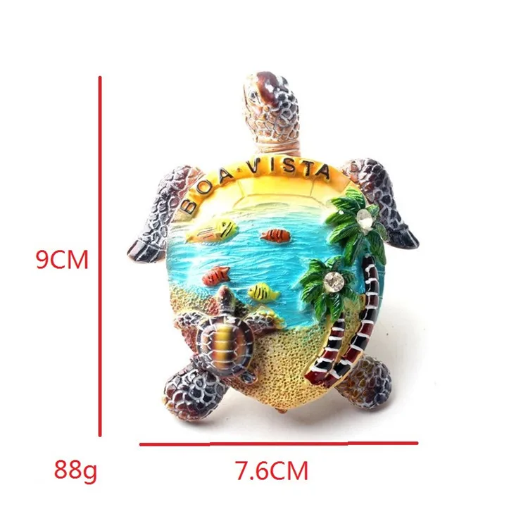 Resin Hand Craft Turtle Refrigerator Souvenir Magnet With Magnetic Sticker for Home Kitchen Decoration  Fridge Magnets