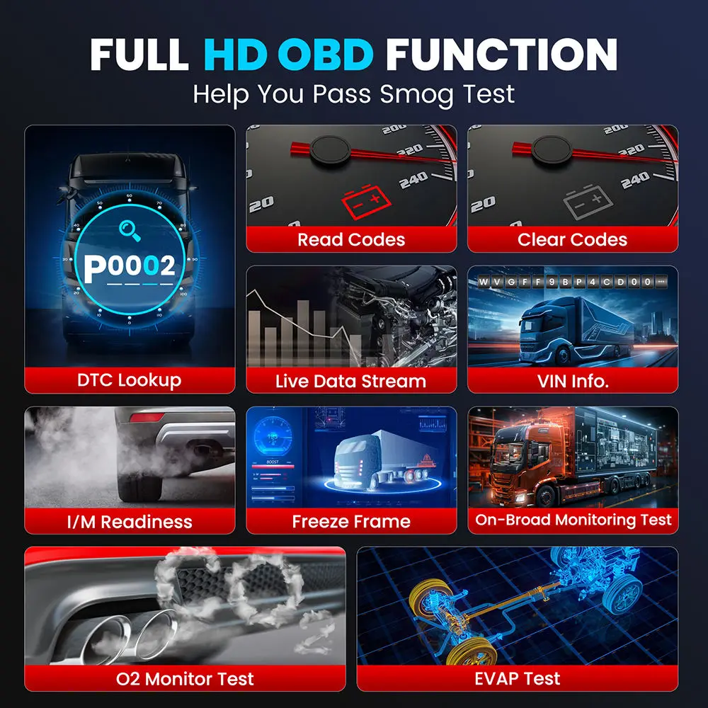 Full Function OBD Scan Tool 24 Volt Commercial Truck & bus Diagnostic Scanner LAUNCH CRP129HD