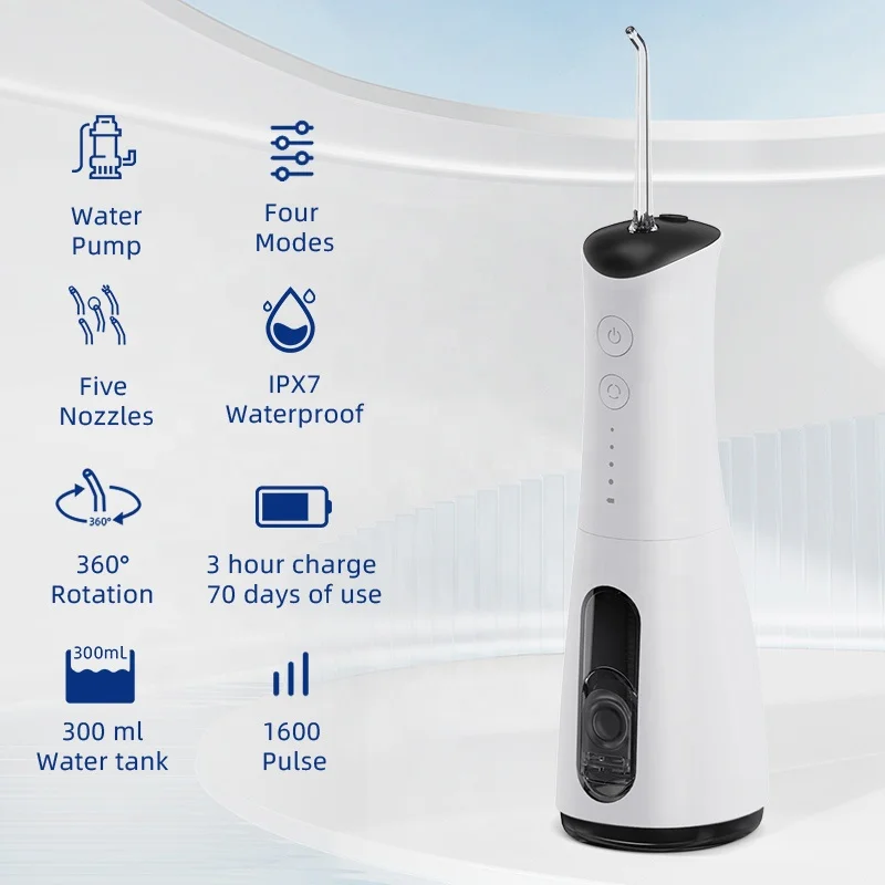 SIILLK 2024 High Quality Portable Dental Irrigator Automatic Water Flosser Cordless Pulse Rechargeable for Optimal Oral Care