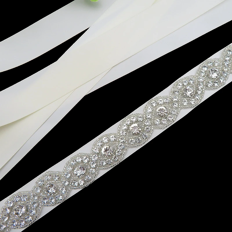 
Wholesale Vintage Bridal Crystal Bead Decorative Rhinestone Applique Fancy Wedding Dress Sash Belt 