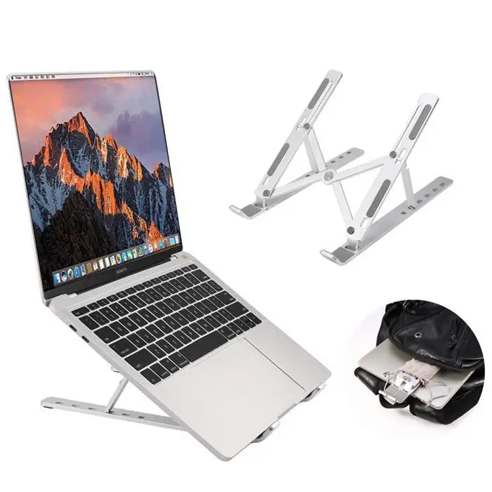 Adjustable Computer Laptop Mounts Holder for Desk tablets 6-position adjustable height Portable Aluminum alloy Stand