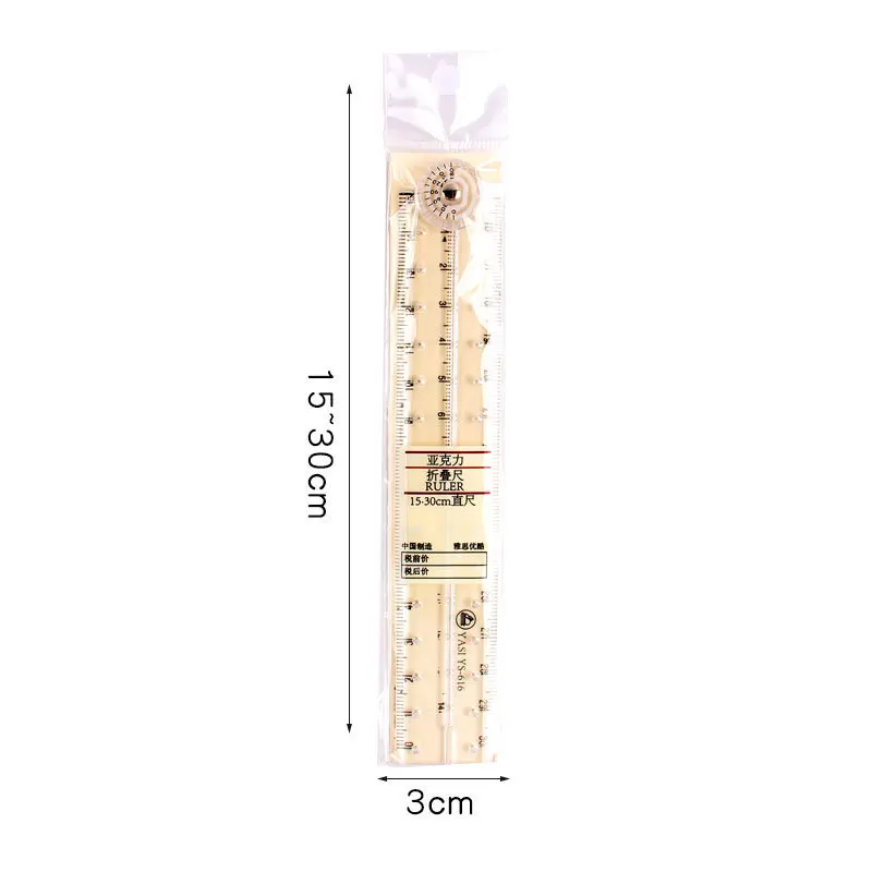 Rotate 360 Degree Quick Angle Protractor Measuring Tool Clear Plastic straight edge folding ruler with school supplies