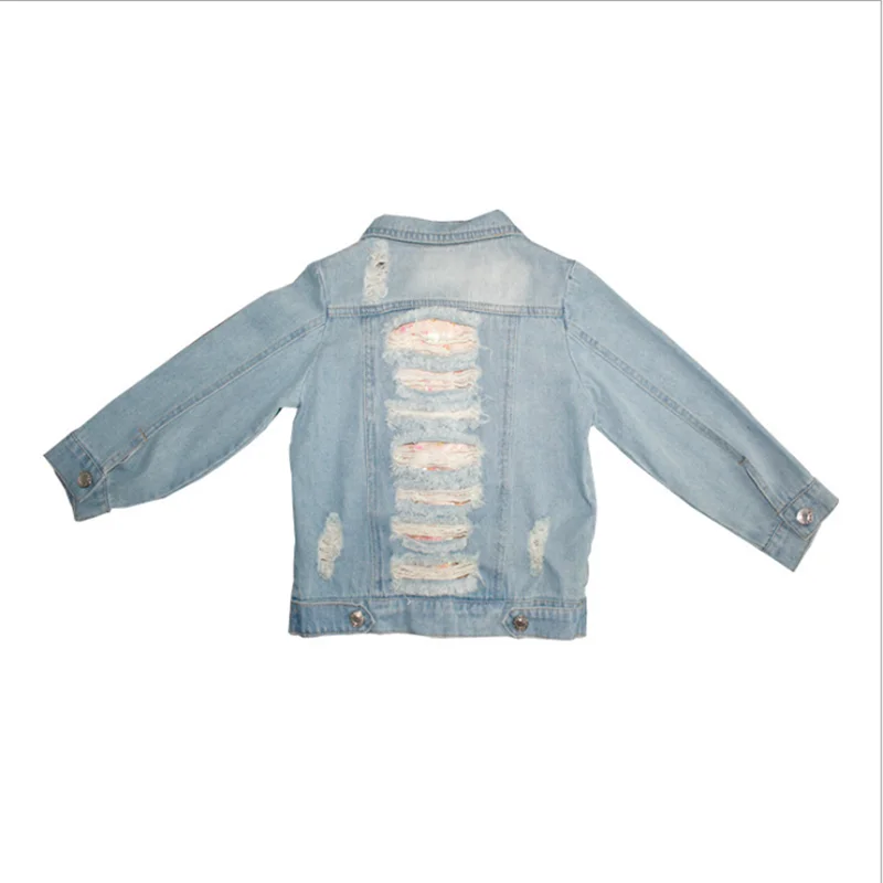 
2020 Autumn New Fashion hole Denim jacket Baby neutral clothes 