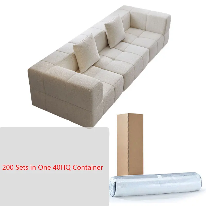 Comfortable Compressed Foam Packaging Sofa Couch Flat Foam Sofa Vacuum Compression Sponge Sofa Italian Retro Customized