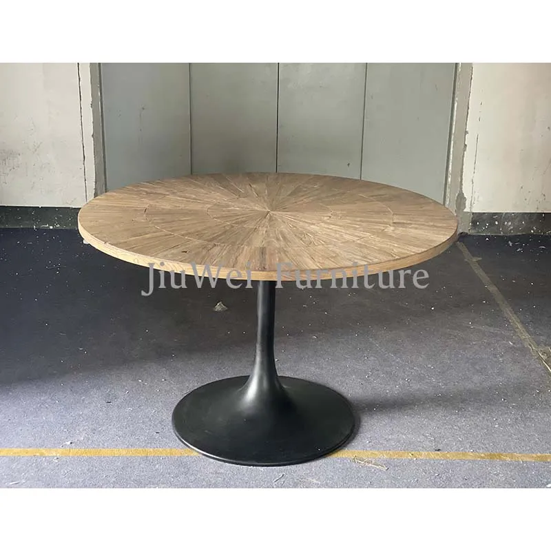 Antique Farm House French Dining Room Furniture Round Full Solid Wood Round Wedding Dining Table