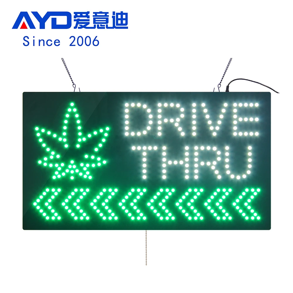17*31 Inch Super Bright Open AUTO Drive Thru Sign, Led Light Animated Billboard for Auto Place Street Advertising Display