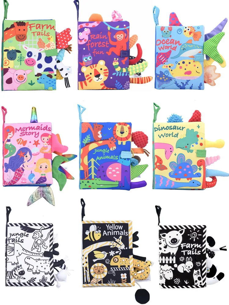 Customize Other Educational Toys Soft Fabric Animal educational cloth book baby toys for kids gift
