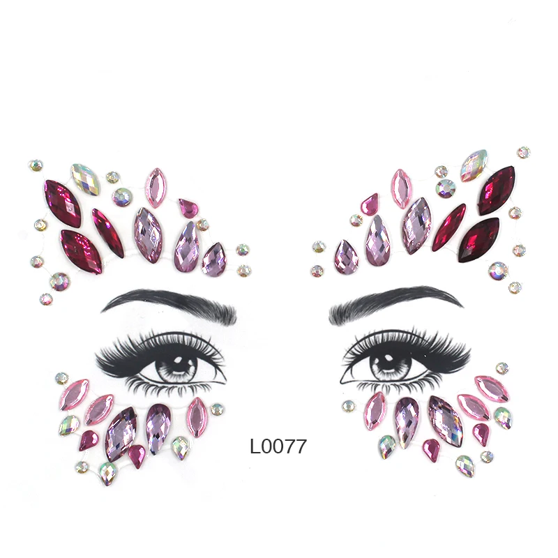 Новые украшения для лица с драгоценным камнем блестящие удобные алмазной сцены музыкального фестиваля INS