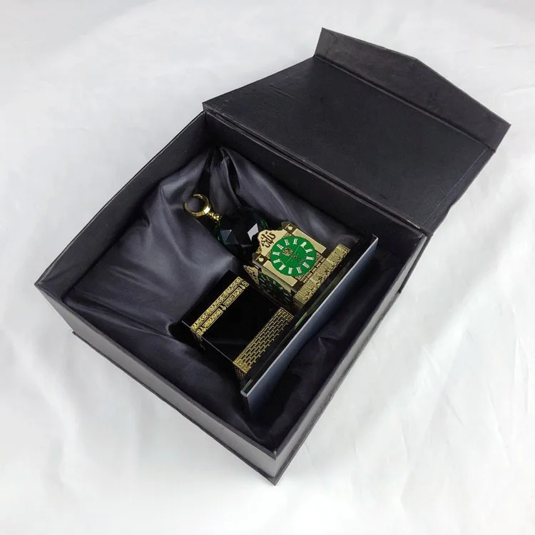 Mh-G0666 Crystal Kabba Makkah Mecca Clock Tower Crystal Glass Figurine Crystal Religious Crafts