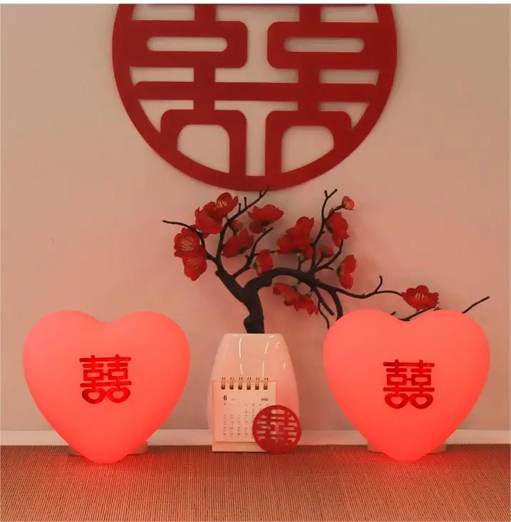 BCSI factory creative designer heart style wedding romantic glass lampshade desk lamp decor LED night table desk wall light lamp