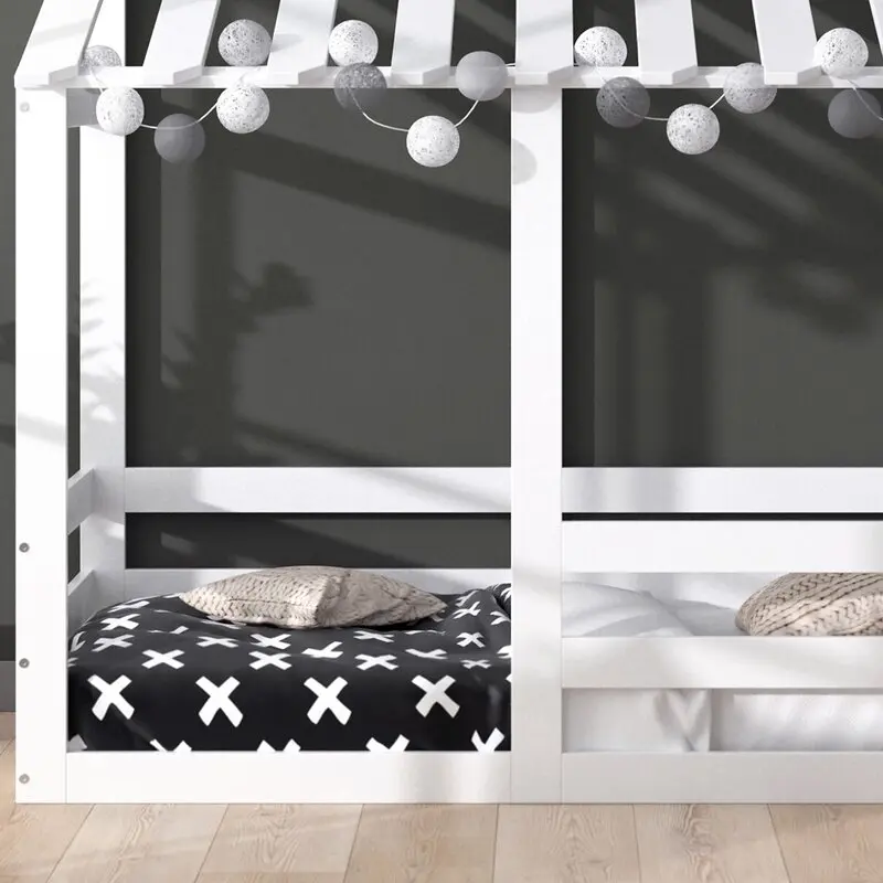 Wholesale Modern Luxury Baby Floor Beds Single House Solid Pine Wood Toddler Bed for Kids