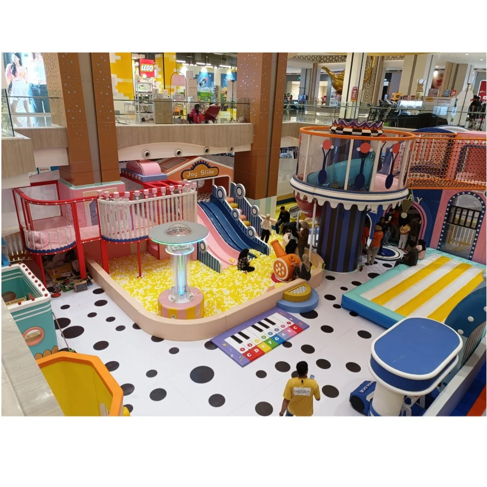 Daycare Indoor Kids Playground Equipment Soft Play Equipment Children Tube Slide And Trampoline For Sale
