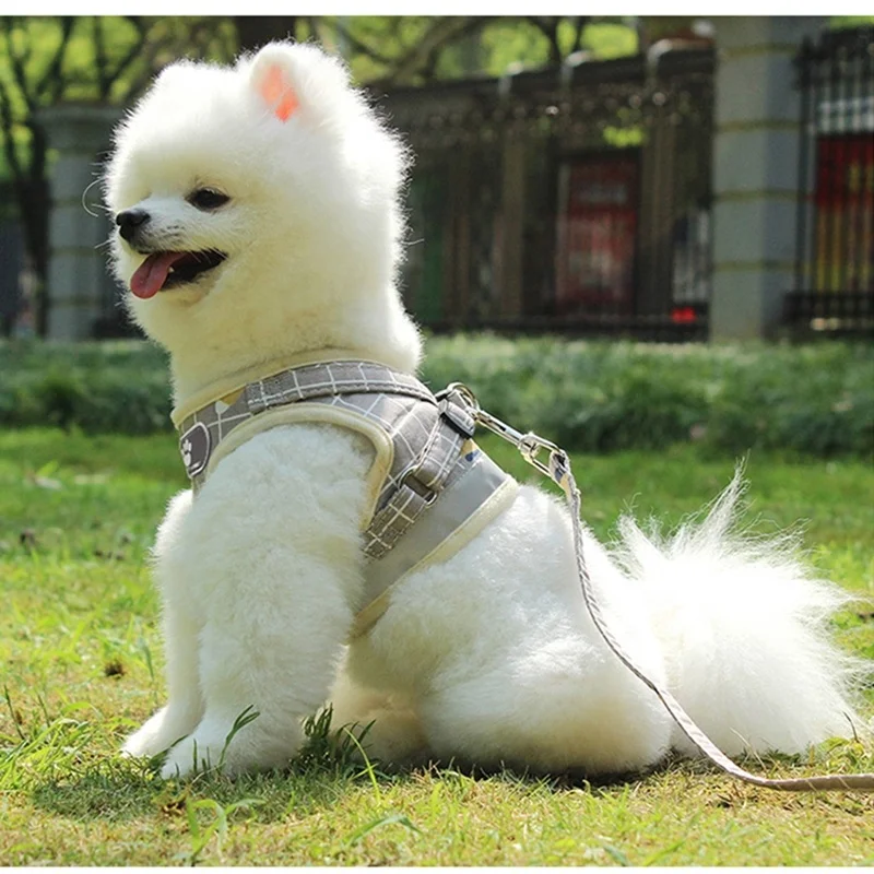 
Breathable Small Dog Pet Harness and Leash Set Puppy Cat Vest Harness Collar For Chihuahua Pug Bulldog Cat arnes perro 
