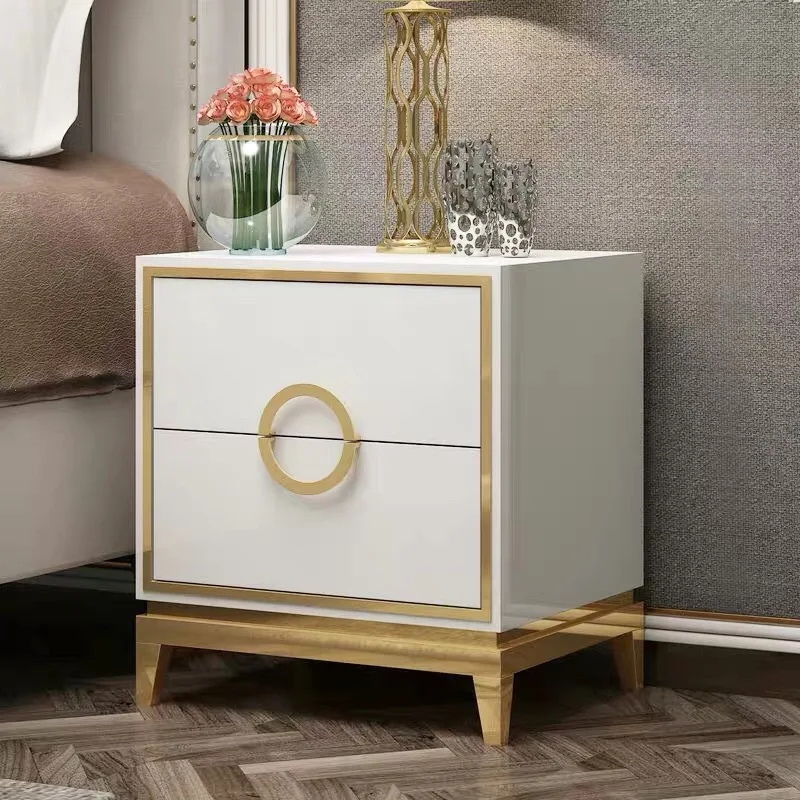 Solid wood bedside table nightstand with drawers modern bedroom furniture