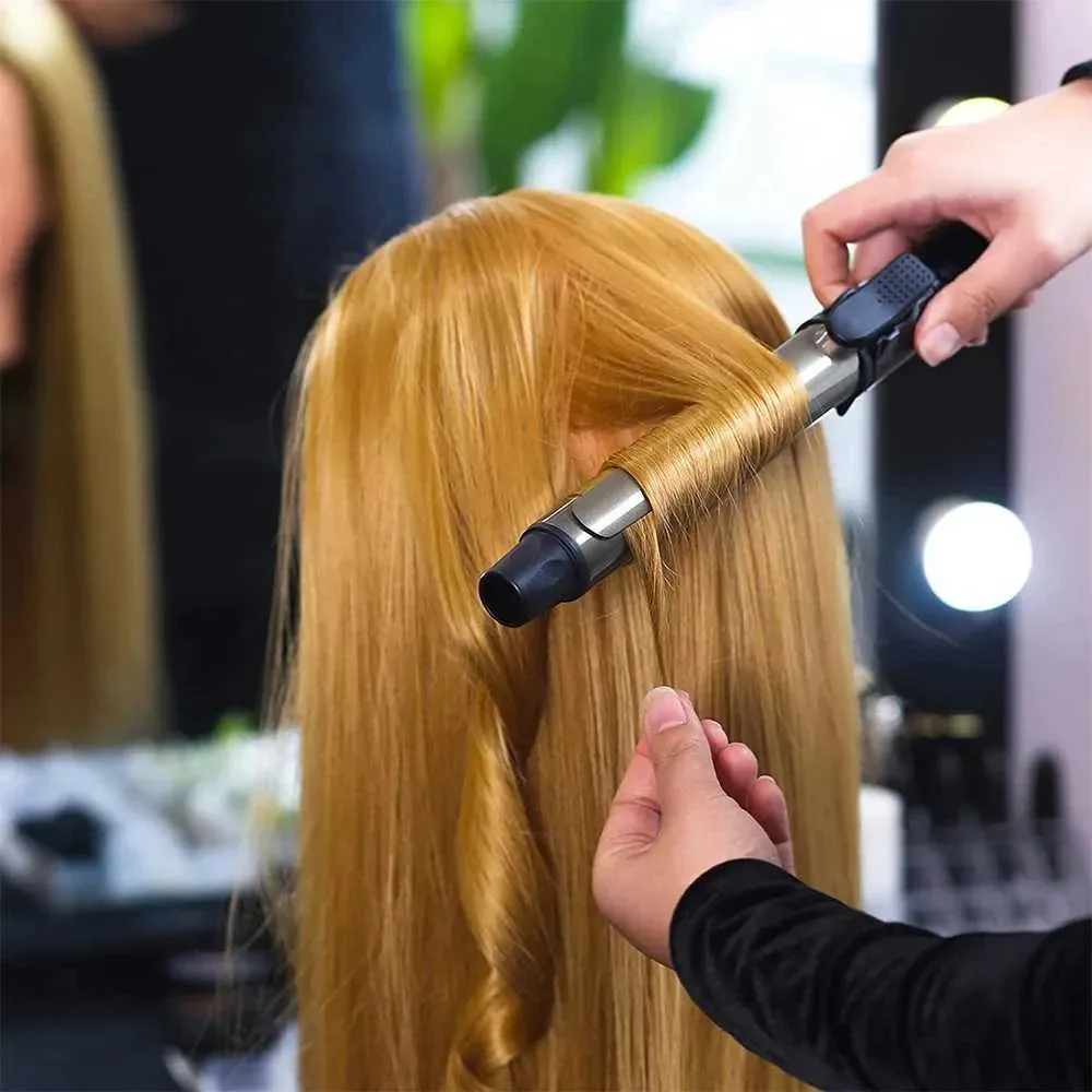 Gold and Black Color Training Head with 18 to 30 inch Synthetic Hair Manikin Mannequin Heads for Barber and Salon