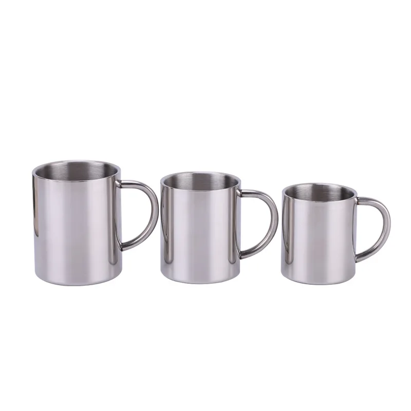 220ml 300ml 400ml Stainless Steel Double Wall Coffee Mug with Handle Metal tea cup Vacuum Insulated camping travel mug