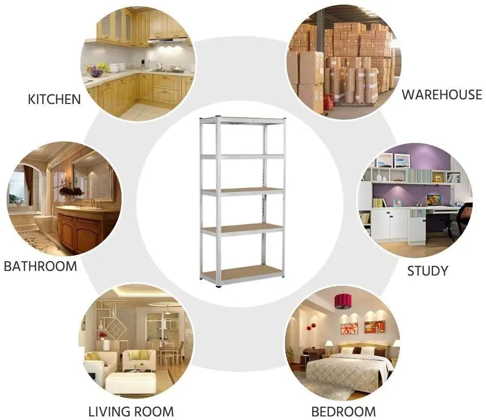 180*90*45   HEAVY  Duty Shelving Metal Bolted Sheves Boltless Rivet Racks Bolt Free MDF Shelving