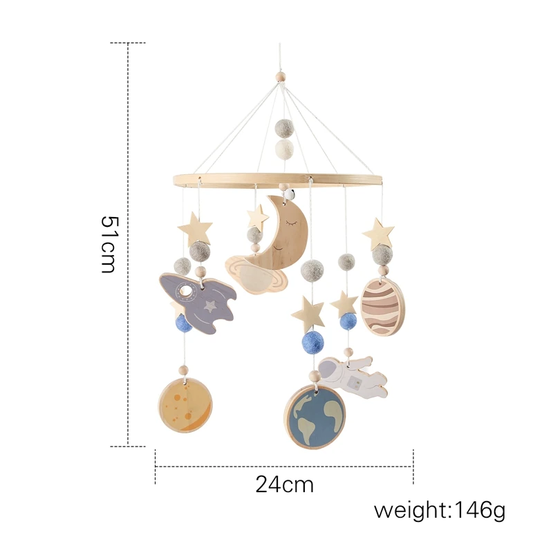 New Handmade Hanging Toys Nursery Baby Mobile Felt baby Crib Mobiles Astronaut