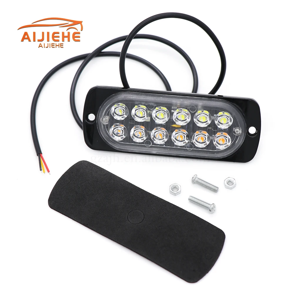 Hazard Warning Car Trailer Truck Motorcycle side marker light amber 12V 12Led Emergency Strobe Turn Light Bar