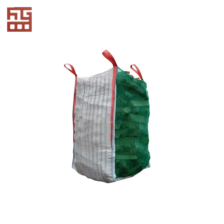 1 ton 1.5 ton100%  PP PE ventilate plastic bulk firewood packing mesh big jumbo bag with UV treated