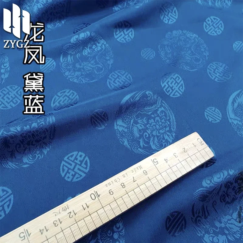 Wholesale of Chinese ethnic style satin jacquard fabric with festive style silk clothing lining dresses and qipao fabrics