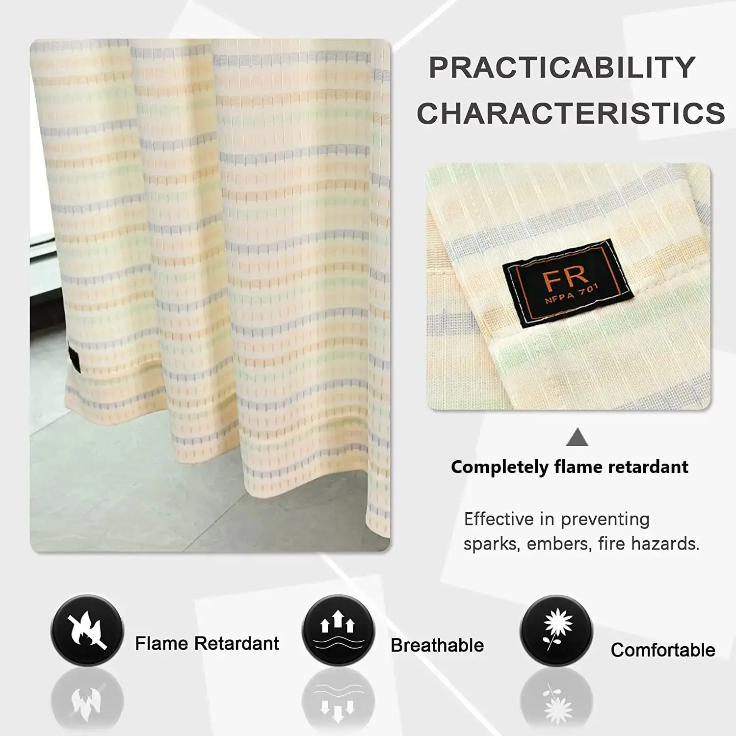 Hospital Privacy Curtain Flame Retardant Cubicle Curtain Medical Curtain Room Divider