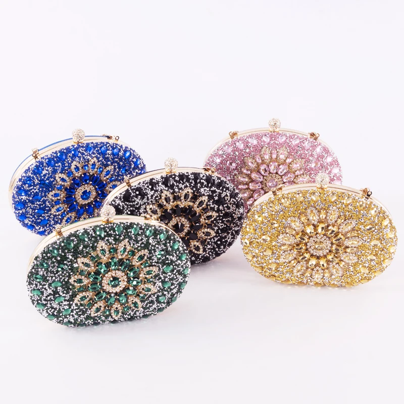 sunflower diamond buckle clutch evening bag dazzling crochet bags for women 2023