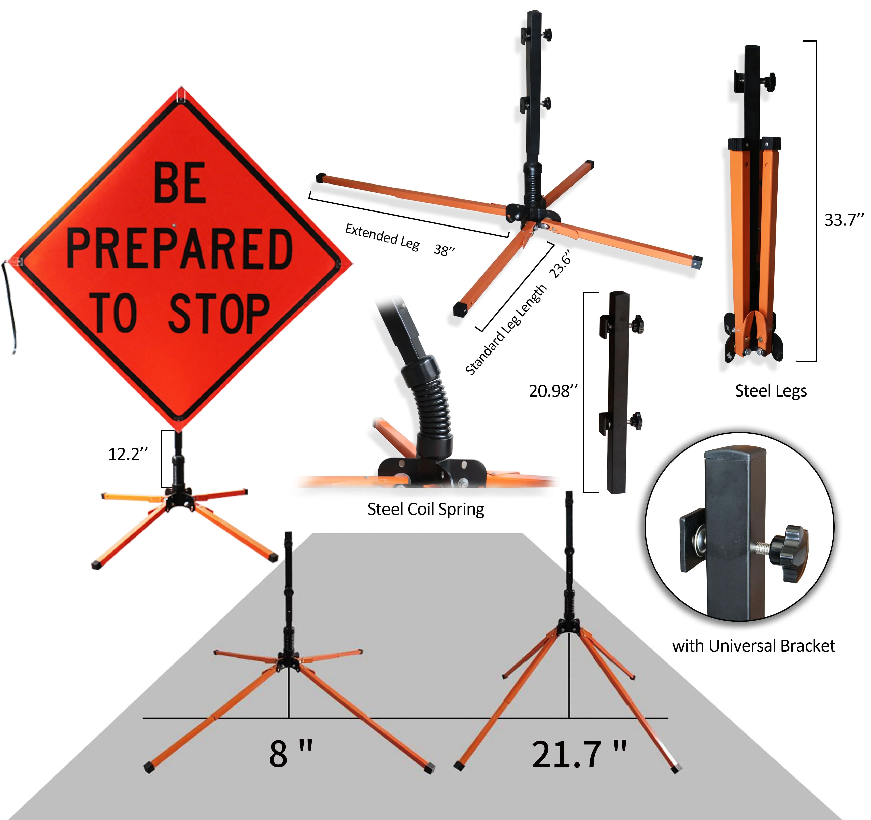 MUTCD Construction Temporary Road Work Litter Pick Up High Intensity Vinyl Reflective Roll Up Traffic Signs