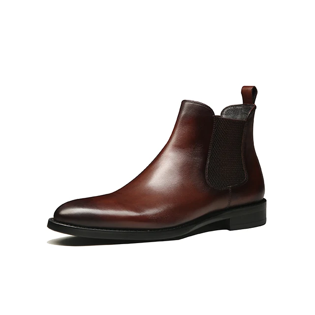 
OEM fashion Italian style genuine leather oxfords chelsea ankle boots casual handpainted color men shoes 
