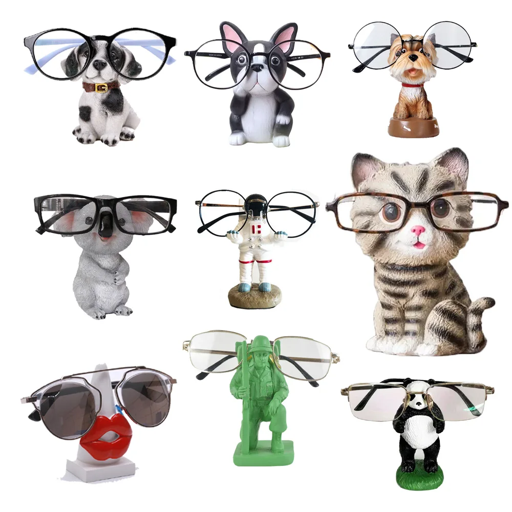 Customize 3D Sculpture Animal Glasses Stand, Resin Cartoon Glasses Holder