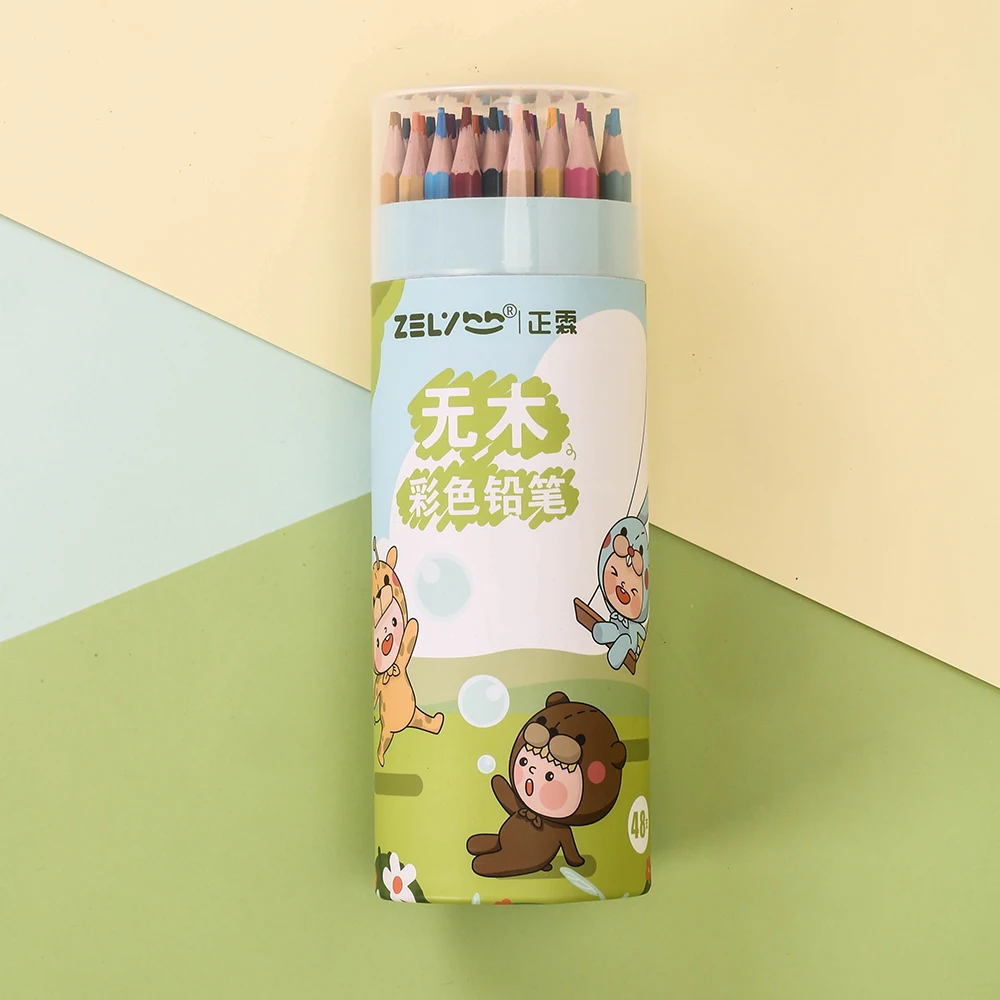 Hot sale 48 color professional artist tin box art set soft core colored pencils for coloring and sketching for adult children