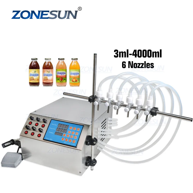  ZONESUN 6 насадок бутылка для жидкости духи вода сок эфирное масло электрический насос с цифровым управлением машина