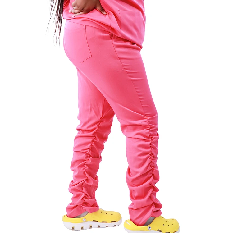 OEM Custom stacked scrub pants soft fabric doctor clinic scrub pants uniform hospital uniforms jogger pants