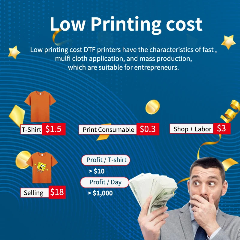 Desktop Small 13 Inch XP600 Transfer Print DTF Printer A3 30cm T Shirt dtf Printing Machine For Small Business Ideas