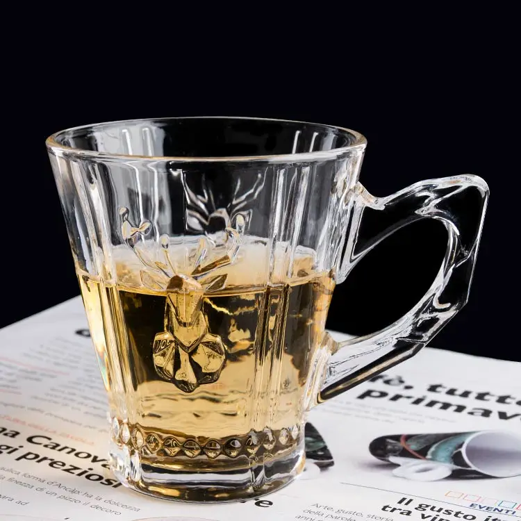 tea mugs creative clear glass cups for tea and coffee 8oz Christmas gift elk deer shape home hotel ABO RTS