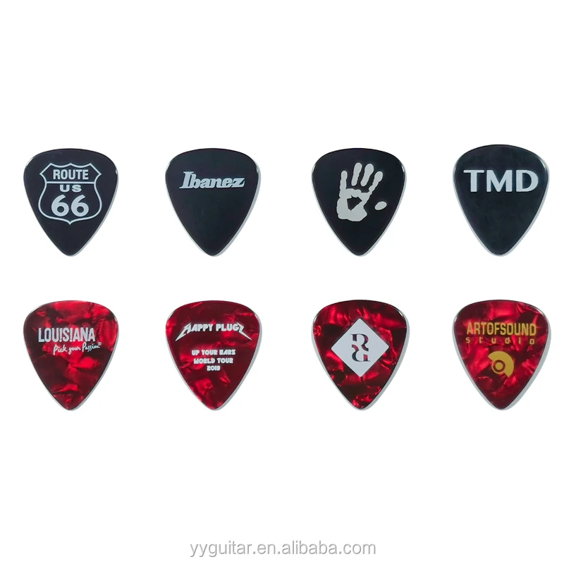 Hot Sale Custom Colorful Celluloid nylon delrin acoustic Guitar Pick