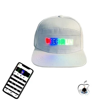 App Controlled Programmable Diy Display Various Designs Showing Led Light Up Cap Message Flashing Luminous Baseball Hat Factory