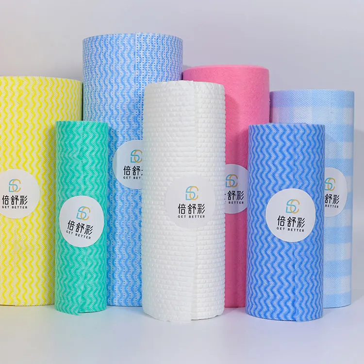 Disposable washable nonwoven cleaning roll wipes fabric house water absorption and deoilingl household cleaning cloth