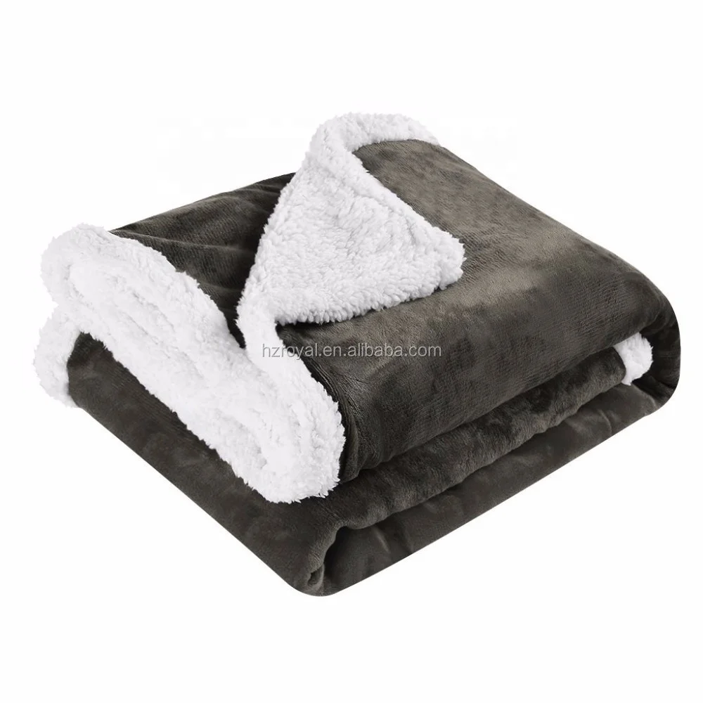 perrserker plush throw blanket 100% polyester flannel sherpa fleece blanket in cheap price