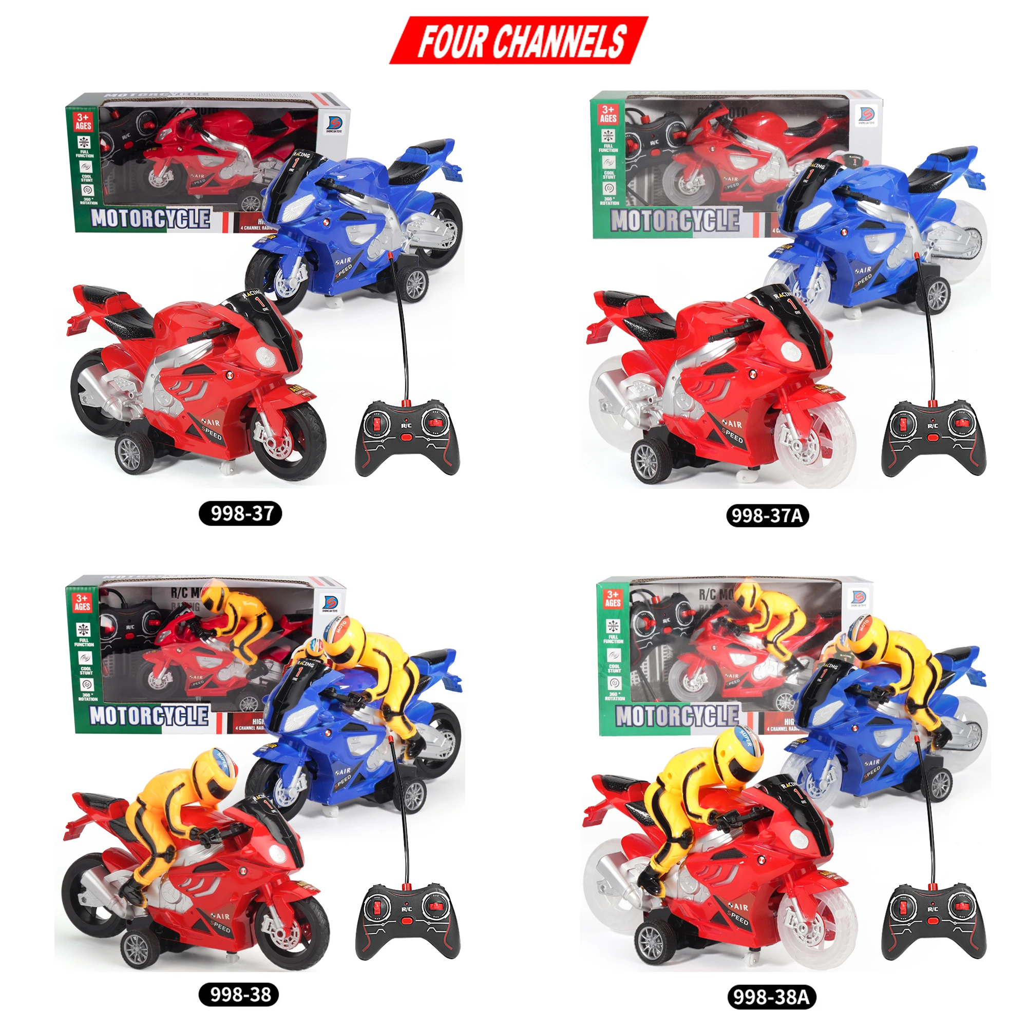 2024 Motorcycle Toy RC Motorcycles 360 Rotating Remote Control Stunt Motorcycle Toy for Children