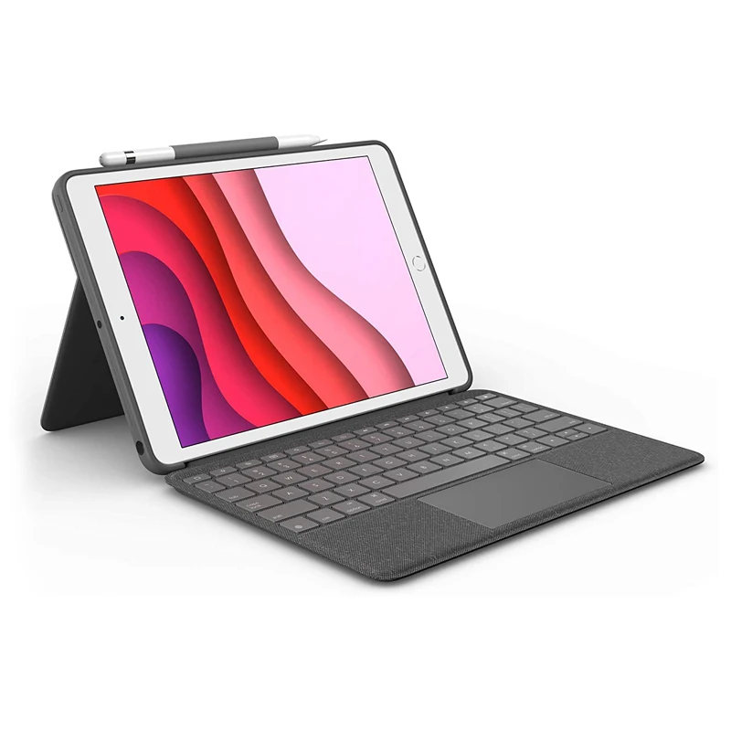 
Logitech Combo Touch Keyboard case for iPad (7th and 8th Generation) with trackpad Wireless Keyboard and Smart Connector Tech 