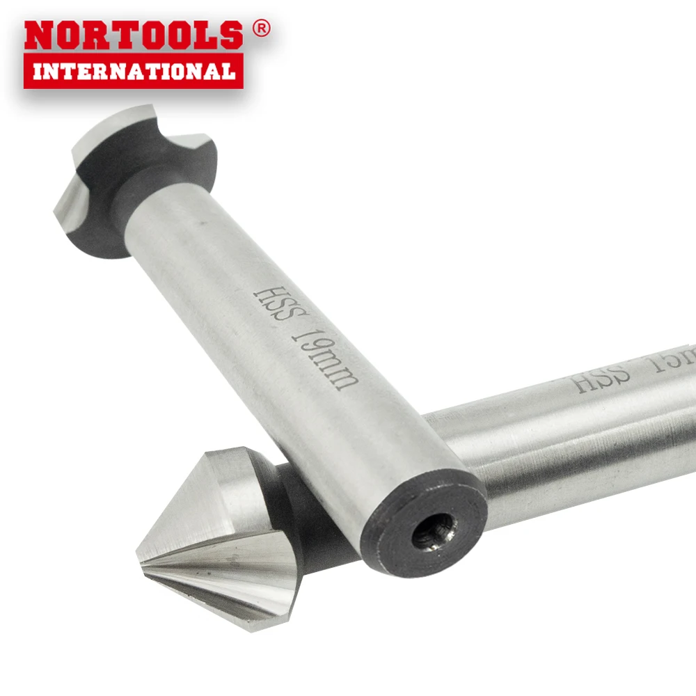 High Quality Bright Finished HSS 3 Fluted Round Shank Countersink Drills DIN335C for Metal Drilling