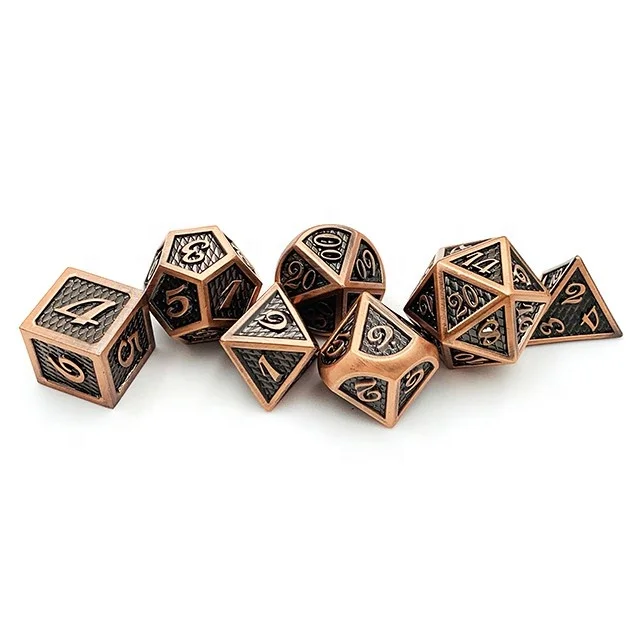 Polyhedral Prg недорогой набор игральных костей Dnd металлические кости на заказ игры DND индивидуальный логотип цвет цинковый сплав Air Express 10