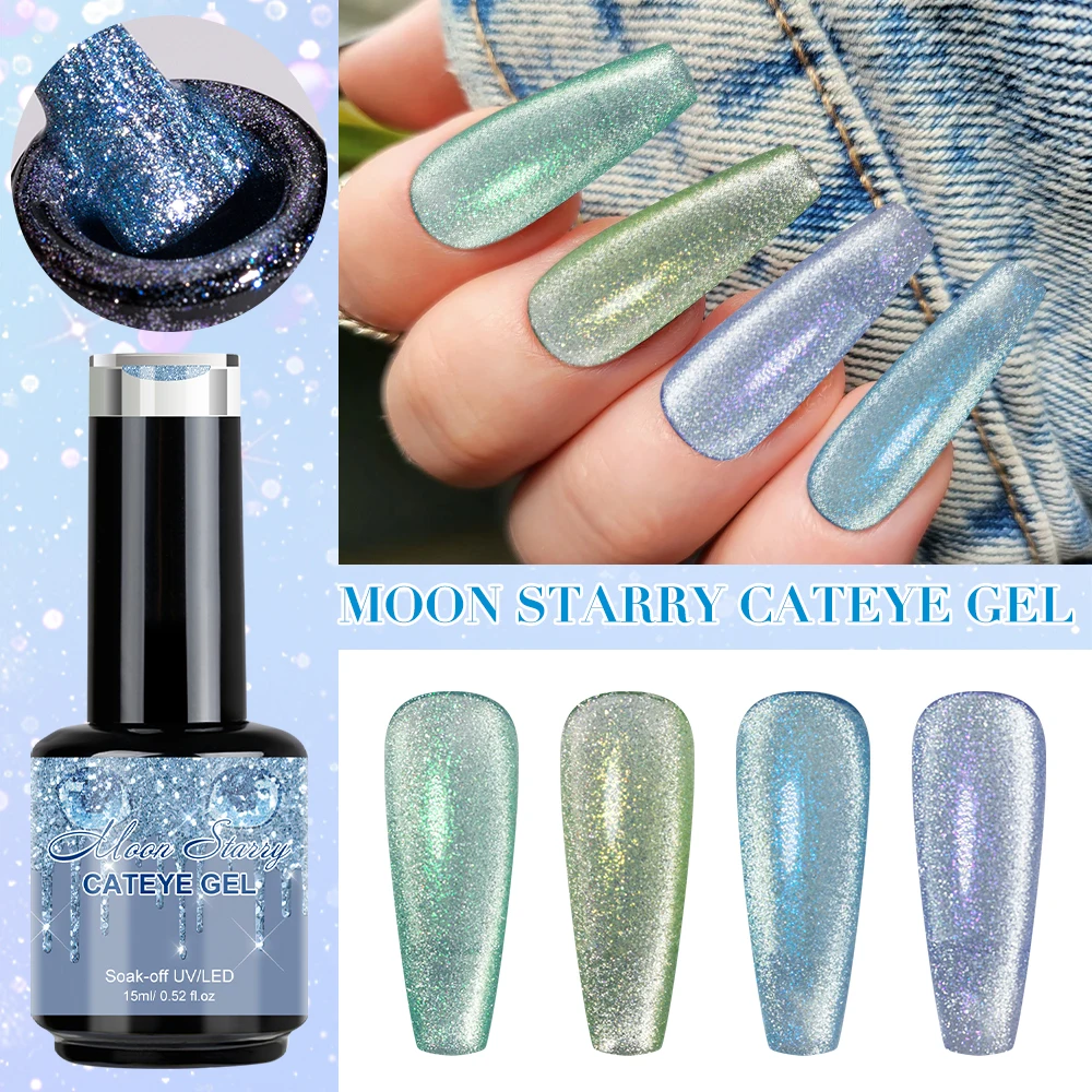 OEM Moon Starry Cateye Gel Wholesale Custom Private Label Vegan Magnetic Cat Eye Uv Nail Gel Polish