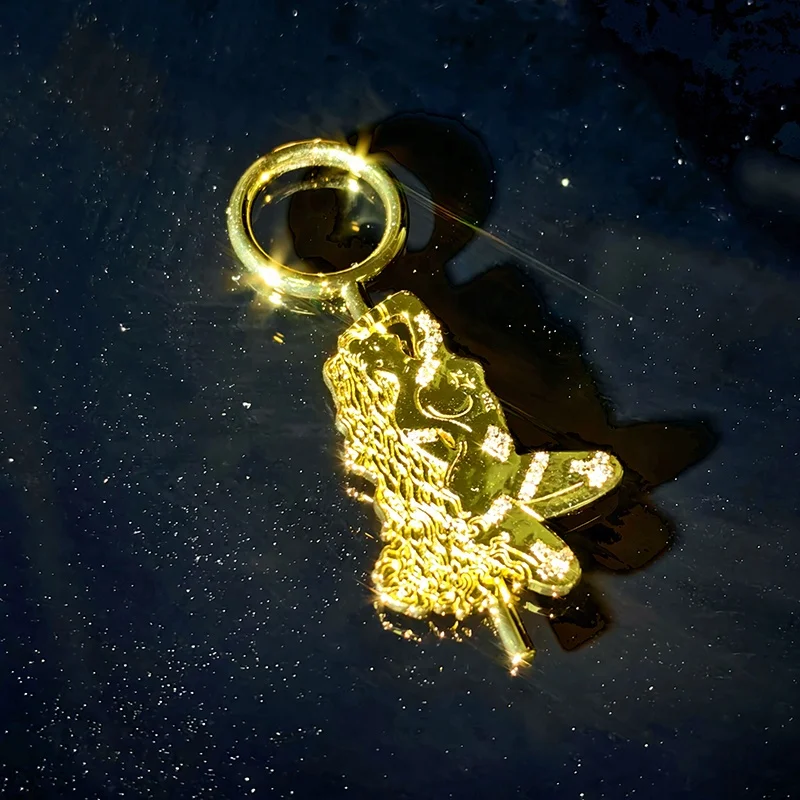 Trendy Designer Fine Jewelry Luxury Elegant Vermeil Gold Solid 925 Sterling Silver VVS Moissanite Pole Dancer Pendant For Women