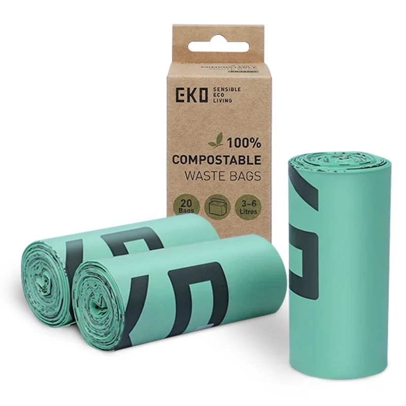 Household PLA PBAT Corn Starch Biodegradable Degradable Rubbish Bags Plastic Compostabel Biodegradable Garbage Trash Bag on Roll