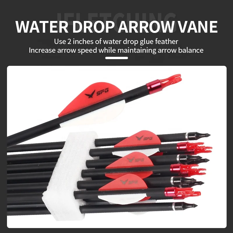 SPG Archery 6.2mm 31.5inch Spine 500 Carbon Arrow Collars Shaft Outdoor Hunting Shooting Training Recurve Compound Bow Equipment